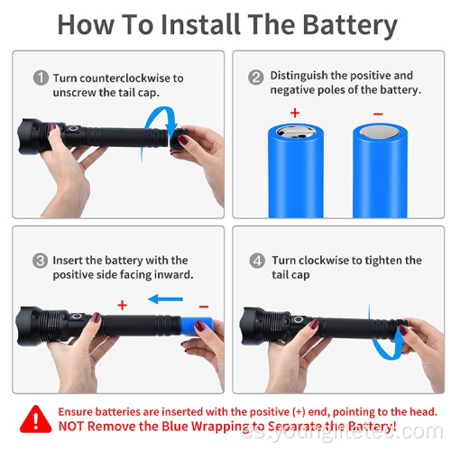 Antorchas de linternas tácticas de LED ultra brillante recargable